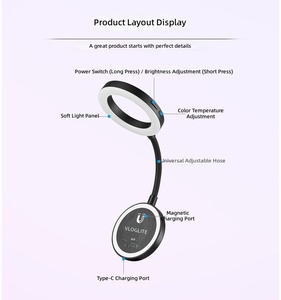 Luz LED Magnética Recargable Plegable M15 para Selfies, Maquillaje, Lectura, Teléfono Móvil, 64 SMD, 2500-6000K, Estudio - Product Image 5