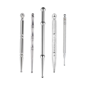 Pluma de acupuntura manual de acero inoxidable para alivio de punto gatillo de cuerpo completo herramienta de automasaje de tejido profundo masaje de barra de acupresión - Product Image 1