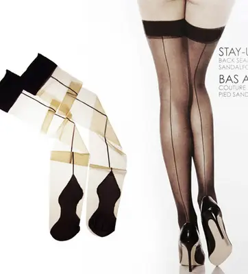 Summer Stylish Custom Design European sexy back line women stripe stockings
