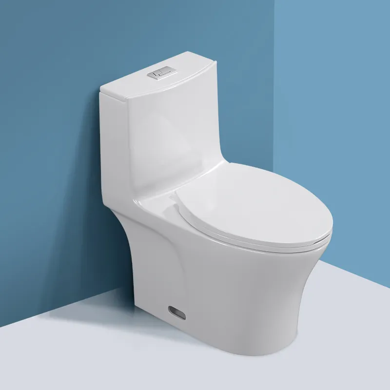 US Drop Shipping Siphon Flushing One Piece Toilet Sets Bathroom Siphonic Floor Mounted Ceramic Toilet Wc Sanitary Ware