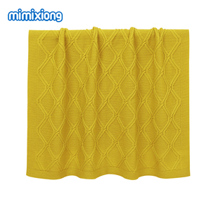 Mimixiong-Manta de punto supersuave para bebé recién nacido, manta con patrón de diamantes de color sólido, manta para bebé - Product Image 4