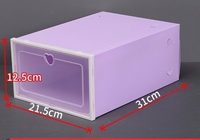 Boîte de rangement à chaussures empilable et pliable en plastique transparent pour la salle de bain, la cuisine et les voyages