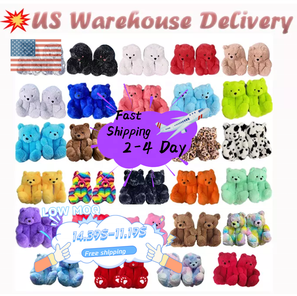 Наденьте обувь, вдохновленную медведем на заказ, Самые продаваемые туфли 1:1, прекрасный зимний подарок для девочек, тапочки Тедди B2C/FB/Рождественская вечеринка