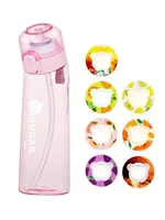 1 bouteille d'eau aromatisée de 1000 ml avec capsules de saveur aléatoires, gourde de sport Tritan sans BPA pour activités de plein air et fitness, à boire directement