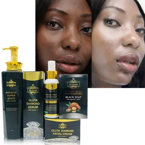 Private Label Natural Facial Kit Gluta Brightening Whitening Skin Care Set For Women