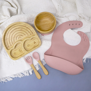 Produttore BPA Free bambino che mangia stoviglie <span class=keywords><strong>Set</strong></span> di cartone animato animale piastra di aspirazione di bambù per l'alimentazione del bambino <span class=keywords><strong>Set</strong></span> - Product Image 4