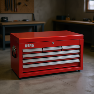 Boîte à outils Usag 531 C rouge, armoire de rangement en métal avec tiroirs pour usage en atelier - Product Image 3