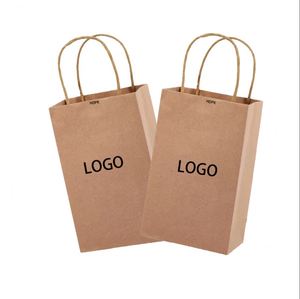 Bolsas de Compra de Papel Kraft Marrón Reciclables con Logotipo Impreso Personalizado - Product Image 5