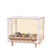 Villa surdimensionnée en acrylique pour hamster, hérisson, poulet et autres petits animaux – Boîte d'élevage et d'aménagement paysager
