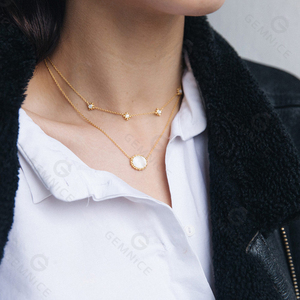 Gemnel Ciondolo in Madreperla di Alta Qualità, Collana con Logo Personalizzato, <span class=keywords><strong>Gioielli</strong></span> in Argento 925 - Product Image 2