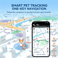 Traceur GPS Bluetooth 5.2 pour animaux de compagnie, sans carte SIM, collier étanche avec 365 jours d'autonomie pour chats et chiens, compatible Android/iOS