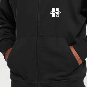 Sweat à capuche de sport pour homme en gros, hiver, 400g, épais, à fermeture éclair, respirant, ample, en molleton, avec appliqué personnalisé - Product Image 3