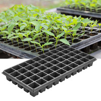 Barquettes de semis rectangulaires noires en PET multi-cellules avec trous de drainage pour plantes succulentes, légumes et plantes vertes