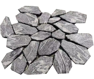 Mô hình điên tự nhiên màu đen xám trắng tĩnh mạch Granite flagstone lát nền đá tấm trong <span class=keywords><strong>tumbled</strong></span> kết thúc - Product Image 1