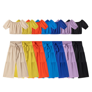 Conjunto de 2 Piezas para Mujer, Pantalones Holgados de Cintura Alta con Tirantes, Color Sólido, Estilo Casual, Ligeramente Acampanados, Pantalones Drapeados, Traje de Verano para el Trabajo - Product Image 6