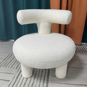 Fauteuil Engel Olga en tissu Teddy moderne et créatif pour chambre à coucher, fauteuil en velours d'agneau pour hôtel - Product Image 5