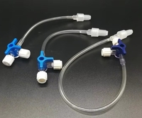 Robinet à trois voies avec tube d'extension pour vétérinaire