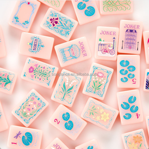 Jeu de Mahjong pliable et écologique en acrylique rose - Oh My Mahjong - Pour 4 joueurs - Divertissement de jeu de casino - Product Image 1