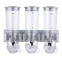 Wandmontage drievakken plastic ronde havermout- en graanopbergbus, luchtdichte snackorganizer voor gedroogd fruit