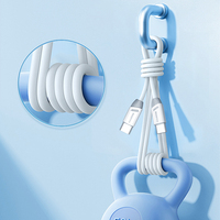Cable USB Tipo-C de Carga Rápida 5A, 1M, Conector Giratorio de 180 Grados, Cable de Datos de Silicona para Carga de Teléfono Móvil