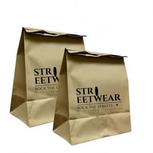 Sacs en papier personnalisés avec logo pour pop-corn, biscuits, pain, snacks, croissants, avec fermeture à lien métallique et fenêtre - Product Image 2