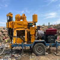 Foreuse de puits d'eau portable diesel 22 CV de 200 m, machine de forage verticale à broche pour l'exploration minière