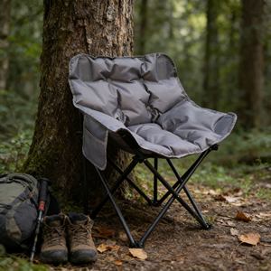Chaise <span class=keywords><strong>de</strong></span> camping Moon Chair à base stable, tissu Oxford haute densité, design à jambes larges, pliable pour le sable ou la <span class=keywords><strong>terre</strong></span> molle - Product Image 1
