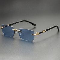 Lunettes de soleil sans monture Rectangle mode populaire femmes hommes nuances petites lunettes de soleil carrées pour femme mâle été voyage Oculos