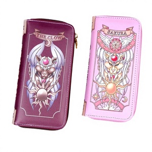 Mercancía del Anime <span class=keywords><strong>Cardcaptor</strong></span> <span class=keywords><strong>Sakura</strong></span>, Cartera para Tarjetas Clow/<span class=keywords><strong>Sakura</strong></span>, Estampada, Colorida, con Cierre Largo, Forma Rectangular, Nueva - Product Image 1