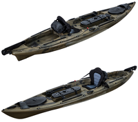 Prix usine 11ft kayak simple pêche pagaie kayak un siège bateau de pêche avec chaise en aluminium à vendre