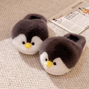 Pantoufles en peluche en forme de pingouin simulé, chaudes pour l'hiver, animaux en peluche, dessin animé, mignonnes, câlines - Product Image 4