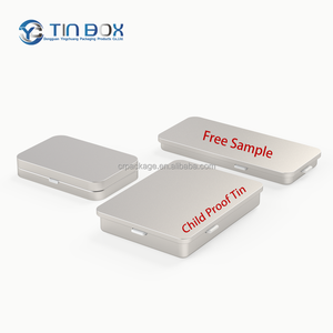 Caja de lata de almacenamiento pequeña de goma de Chocolate Cr, embalaje con logotipo personalizado, caja de lata con bisagra <span class=keywords><strong>Rectangular</strong></span> a prueba de niños de Metal - Product Image 4