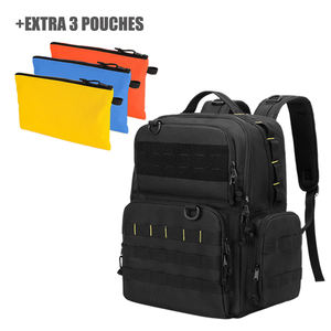 กระเป๋าเป้ใส่เครื่องมือสำหรับผู้ชาย, กระเป๋าจัดเก็บเครื่องมือแบบทนทานพร้อมแผ่นรองไหล่, กระเป๋าใส่เครื่องมือสำหรับงานช่าง, สีดำ - Product Image 5