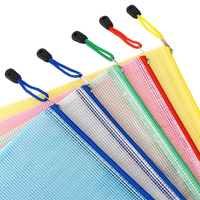 Pochette de rangement en PVC imperméable à fermeture éclair en maille pour documents agricoles et industriels, vente en gros, assortiment de classeurs de bureau