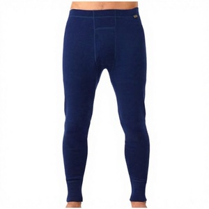 Leggings de compression pleine longueur pour hommes, bleu marine uni, en coton et élasthanne, taille élastique, vêtements de sport - Product Image 1