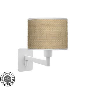 Lámpara de pared abatible blanca con caizo claro, medida 26x17x28 cm; ideal para iluminación decorativa y funcional en interiores. - Product Image 1