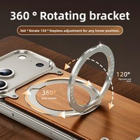 Étui de luxe en bois de noyer avec support magnétique pour iPhone 17 Pro Max et coque de téléphone en métal sans cadre pour iPhone 17 Pro – Coffret cadeau