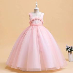 Robe longue en polyester pour enfants, style princesse florale, pour spectacle sur scène, anniversaire, soirée - Product Image 2