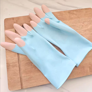 Gants de ménage en <span class=keywords><strong>latex</strong></span> avec poignets étendus, gants de vaisselle durables pour le nettoyage de la cuisine, épais et imperméables - Product Image 6