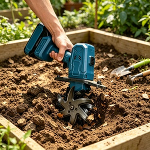 Motoculteur électrique 21V sans fil avec moteur à balais 550W et perche télescopique pour jardinage - Product Image 5