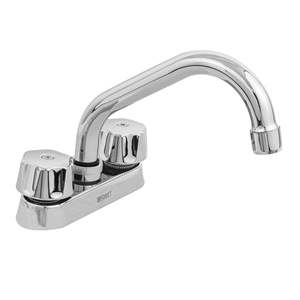 M-070-C Foset 4 'in ottone miscelatore rubinetto doppio manico spazzolato singolo foro cartuccia di compressione tubolare per scuole ospedali - Product Image 2