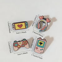 1/4 pièces Broche mini en alliage rose motif console de jeu et casque, style punk mignon, cadeau cool pour amis