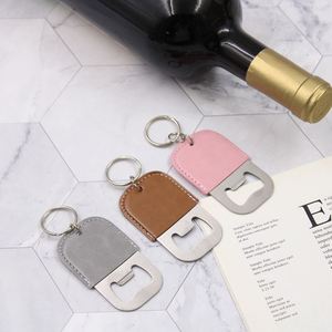 Stocked 7 Colors PU Leather Bottle Opener <b>Keychain</b> Portable Promotional Keyring for Welcome Gifts Wine Beer Lovers - Product Image 5
