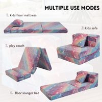 Matelas de sol futon pliable personnalisé arc-en-ciel à trois volets pour enfants mignon canapé-lit en mousse de PU souple pour tout-petits canapés pour bébés et enfants