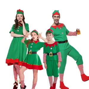 Costume da elfo natalizio verde mascotte per adulti e bambini