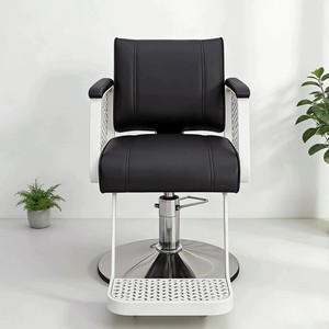 Silla de Barbero Profesional Minimalista, Silla de Salón con Bomba Hidráulica de Alta Resistencia, Giratoria 360° °   Silla de Estilismo Giratoria de Cuero para <span class=keywords><strong>Barber</strong></span>ía - Product Image 3
