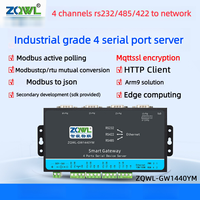 Servidor Serial ZQWL4 RS232/485/422 a Ethernet, Gateway Modbus TCP a RTU, Computación de Borde JSON