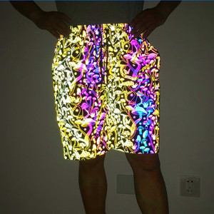 Pantalones cortos reflectantes con forma de seta para <span class=keywords><strong>hombre</strong></span>, <span class=keywords><strong>Bermudas</strong></span> masculinas de estilo Harajuku, de estilo Hip Hop, con luz nocturna, informales, de verano - Product Image 1