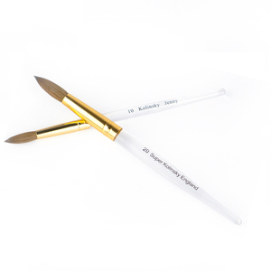 Pinceau à ongles professionnel 100% poils de Kolinsky purs, manche acrylique, OEM, pour manucure, salon, nail art, poudre acrylique. - Product Image 2