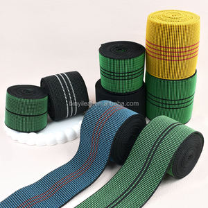 Usine en gros tissé personnalisé 5-7CM Polyester <span class=keywords><strong>caoutchouc</strong></span> rayé canapé ruban élastique sangle ceinture sangle pour meubles chaises - Product Image 2